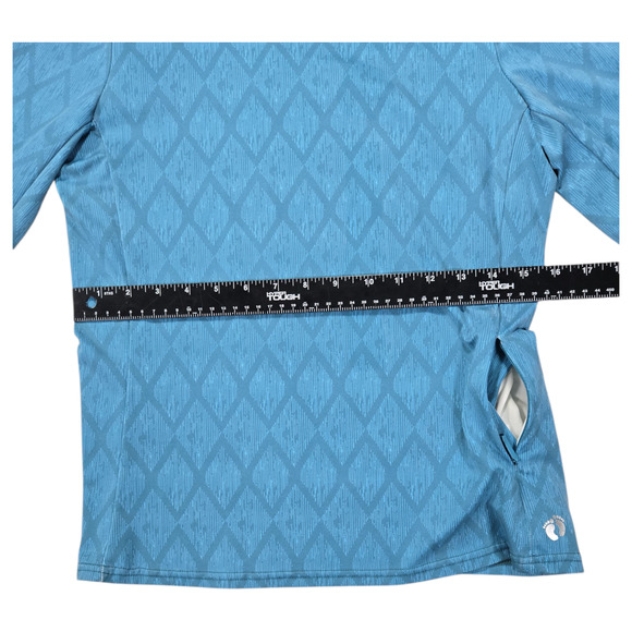 Hang Ten Women Small Blue Long Sleeve Swim Top Rash Guard Beach Surf Pool EUC - Picture 4 of 8